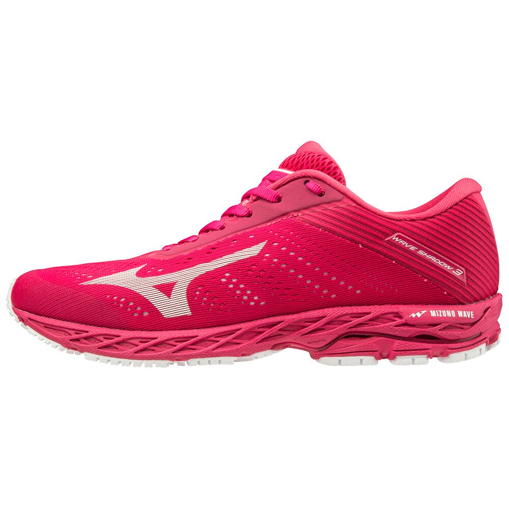 Mizuno Women's Trail Running Shoes WAVE SHADOW 3 Rose Red/White - UJVFTYK-53